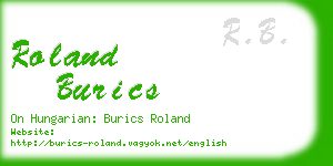 roland burics business card